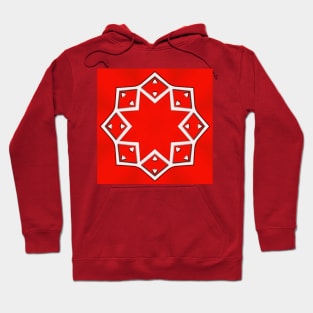 Bright Red Kaleidoscope Pattern (Seamless) 9 Hoodie